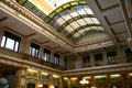 Stained glass skylight in central hall of Lackawanna Railroad Station. Scranton, PA