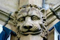 Carved lion on column of Frick Mansion. Pittsburgh, PA.