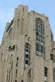 Upper story Gothic details of Cathedral of Learning at University of Pittsburgh. Pittsburgh, PA.