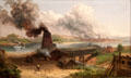 Pittsburgh Fifty Years Ago from the Walt Works on Saw Mill Run painting by Russell Smith at Carnegie Museum of Art. Pittsburgh, PA.