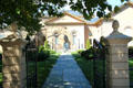 Sidewalk approaching Redwood Library & Athenaeum. Newport, RI.