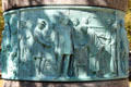 Relief on Matthew Perry monument base shows Treaty with Japan. Newport, RI.