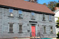 Federal style house with red door. Newport, RI.