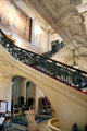 Tapestry over Grand Staircase with railings of bronze & wrought iron at The Breakers. Newport, RI.