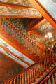 Grand staircase in Eastlake style at Chateau-sur-Mer. Newport, RI.