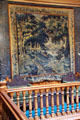Tapestry on balcony at Chateau-sur-Mer. Newport, RI.