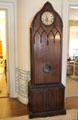 English Gothic tall case clock at Chepstow. Newport, RI.