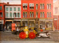 Fire engine on Broad St., Elizabeth, NJ painting by Ernest Opper at RISD Museum. Providence, RI.
