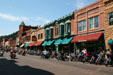 Streetscape along Main Street of Deadwood. Deadwood, SD.