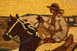 Western rider corn mural at Mitchell Corn Palace. Mitchell, SD