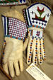 Sioux beaded men's gauntlet gloves at Dakota Discovery Museum. Mitchell, SD.