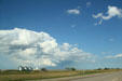 Clouds over prairie silos. SD
