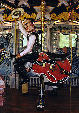 Chet Atkins character on Fox Trot Carousel honoring Tennessee greats. Nashville, TN.