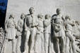 Travis & Crockett on Cenotaph to the Alamo. San Antonio, TX.