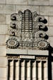 Carved capitol detail with Mayan motifs of Frost Brothers building. San Antonio, TX.