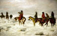 Lost in a Snowstorm We are Friends painting by Charles Marion Russell at Amon Carter Museum of American Art. Fort Worth, TX.