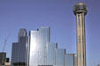 Reunion Tower & Hyatt Regency Reunion Hotel. Dallas, TX.