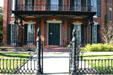 Ashton Villa iron fence with ears of corn motif. Galveston, TX.