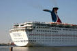 Cruise ship Ecstacy stern. Galveston, TX.