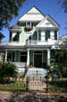 Skinner house with lacework surfaces & original iron fence. Galveston, TX.