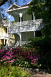 Lacework house with flowers. Galveston, TX.