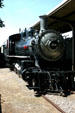 Cook Locomotive Works 4-6-0 steam locomotive at Railroad Museum. Galveston, TX.