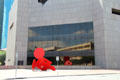 Geometric Mouse, Scale X painted steel sculpture by Claes Oldenburg at Jones Building of Houston Public Library. Houston, TX.