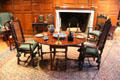 Pine room with American objects of Early Baroque style at Bayou Bend. Houston, TX.