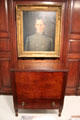 Portrait of Brigadier General Joseph Lewis Hogg over wooden sugar chest at Bayou Bend. Houston, TX.