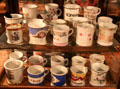 Shaving mugs in General Store at Sam Houston Park. Houston, TX.