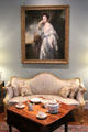 George Romney painting over sofa & coffee table at Rienzi house museum. Houston, TX.