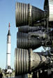 Saturn rocket engines & Mercury rocket at Johnson Space Center. Houston, TX.
