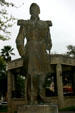 Statue of General Zaragoza, hero of battle of 5th of May, 1862 on San Agustin Plaza. Laredo, TX.