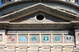 Pediment symbols of six nations which have ruled Texas on State Capitol. Austin, TX.