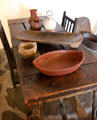 Vessels on kitchen table at Spanish Governor's Palace. San Antonio, TX.