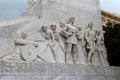 Men who died at the Alamo including James B. Bonham & James Bowie on east panel of Alamo Cenotaph. San Antonio, TX.