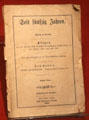 Nimitz family copy of book on first 50 years of German settlers in the Hill Country at Admiral Nimitz Museum. Fredericksburg, TX.