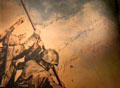 Signatures of U.S. marines & sailors who raised flag on Iwo Jima on War Loan poster at National Museum of the Pacific War. Fredericksburg, TX.