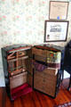 Chambers sisters' traveling trunk in Ruth Chambers' bedroom at Chambers House Museum. Beaumont, TX.