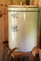 Water keg by Western Stoneware in Commissary at historic village of Mayborn Museum. Waco, TX.