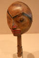 Head-form rattle by Haida culture of Queen Charlotte islands , BC at Dallas Museum of Art. Dallas, TX.