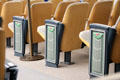 Art Deco seats in lecture hall in Hall of State at Fair Park. Dallas, TX.