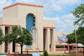 Centennial Hall at Fair Park with Art Deco porticos of Transportation building added to 1905 structure behind. Dallas, TX.