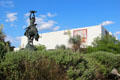 Invocation bronze equestrian sculpture of Indian by Buck McCain at Stark Museum of Art. Orange, TX.