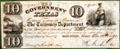 Republic of Texas $10 signed by President Sam Houston on his last day in office at Capitol Visitors Center. Austin, TX
