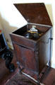 Crank victrola in parlor of Baetge House at Conservation Plaza. New Braunfels, TX.