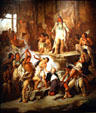 Pocahontas & John Smith painting by Victor Nehlig at BYU Museum of Art. Provo, UT.