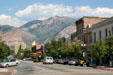 Ogden streetscape of heritage buildings along 25th Street. Ogden, UT.