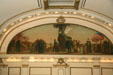 Mural of driving of last spike at Promontory Utah at Union Pacific Railroad depot. Salt Lake City, UT