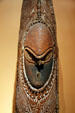 Wooden ancestor shield from Papua New Guinea Sepik Region at Utah Museum of Fine Art. Salt Lake City, UT.